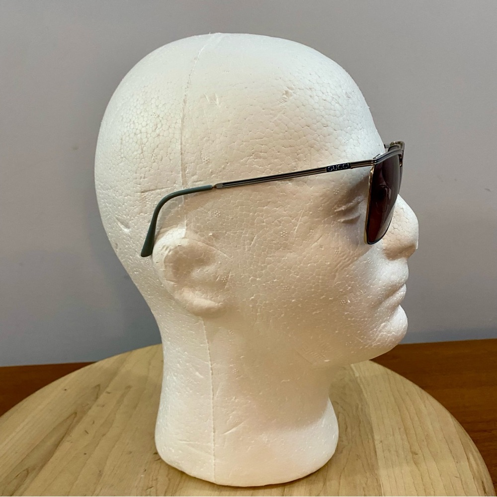 Gucci Vintage 70s Sunglasses Silver Plated Blue Authentic Sz 58-11-135 2204 Y2K - Picture 7 of 16
